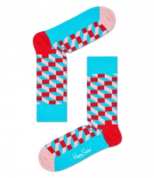 HappySocksFilledOpticSokkenRoodTurquoiseMaat36-40