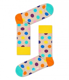 HappySocksBigDotSokkenBeige