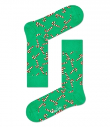 HappySocksCandyCaneSokkenGroenRood