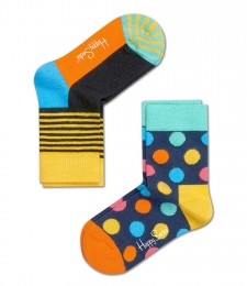 2-packHappySocksKidsBigDotsokken12-24M