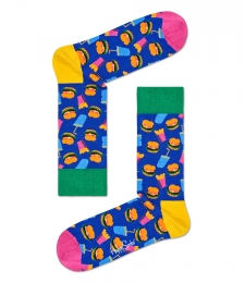 HappySocksHamburgerSokkenBlauw