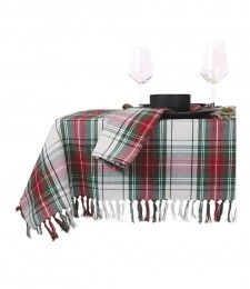 TafelkleedTafelkleedXmastartan150x300cmwhite-Uniqueliving