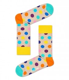 HappySocksBigDotSokkenBeige