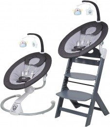 BabygoHomeyDarkGreyGreyBabyschommelenKinderstoelSet19012