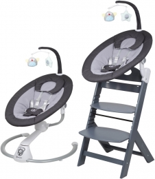 BabygoHomeyDarkGreyGreyBabyschommelenKinderstoelSet19012
