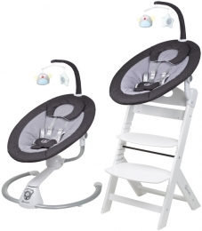 BabygoHomeyDarkGreyWhiteBabyschommelenKinderstoelSet19014