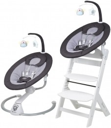 BabygoHomeyDarkGreyWhiteBabyschommelenKinderstoelSet19014