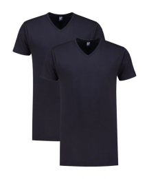 AlanRedT-shirtVermontNavy2PackV-HalsExtraLang5cmM