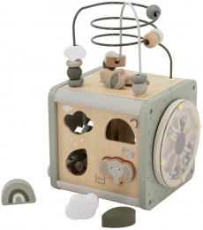 LabelLabelOlijfgroenHoutenActiviteitenkubus