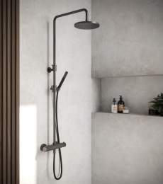 DouchesetHotbathCobberMetRondeHanddoucheen30cmHoofddoucheGeborsteldNikkel