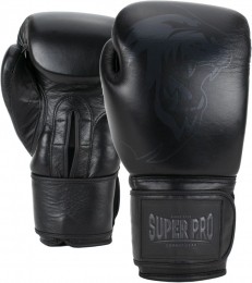 SuperProCombatGearLegendLederenKickBokshandschoenen-Zwart-16oz