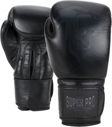 SuperProCombatGearLegendLederenKickBokshandschoenen-Zwart-14oz