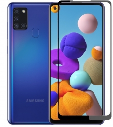 ScreenprotectorgeschiktvoorSamsungGalaxyA21s-FullCoverScreenprotector-Case-Friendly-Zwart