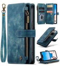CaseMe-TelefoonhoesjegeschiktvoorAppleiPhone14-WalletBookCasemetritssluiting-Magneetsluiting-Blauw