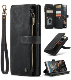 CaseMe-TelefoonhoesjegeschiktvoorSamsungGalaxyS20Ultra-WalletBookCasemetritssluiting-Magneetsluiting-Zwart