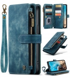 CaseMe-TelefoonhoesjegeschiktvoorAppleiPhone14Pro-WalletBookCasemetritssluiting-Magneetsluiting-Blauw