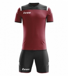 ZeusKitVesuvioVoetbaltenue2-deligdonkerroodzwart