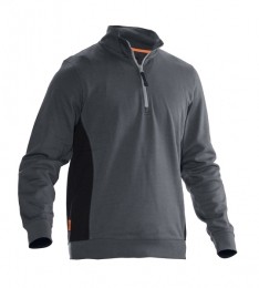 Jobman5401SweatshirtMetRits-MaatS-GrijsZwart