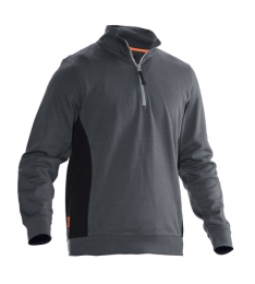 Jobman5401SweatshirtMetRits-MaatS-GrijsZwart