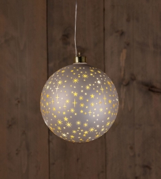 BOTBallGlassMattChampagneWithStars15cm-Annascollection