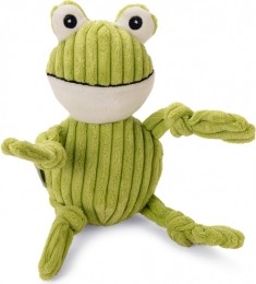BeezteesKikkerFroggi-Hondenspeelgoed-Ribstof-Groen-30x11x85cm