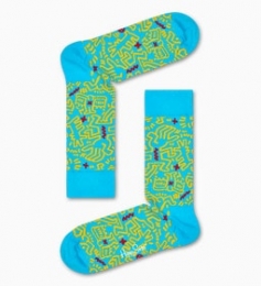 HappySocksxKeithHaringAllOver-Blauw