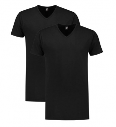 AlanRedT-shirtVermontBlack2PackV-HalsExtraLang5cmS