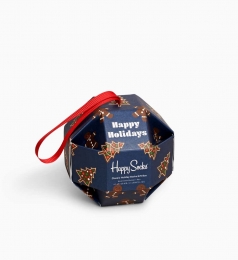 HappySocksHappyHolidaysGiftBoxKerstbal-GingerbreadSokken