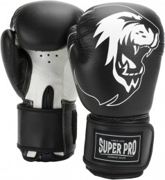 SuperProCombatGearTalentKickBokshandschoenen-ZwartWit-6oz