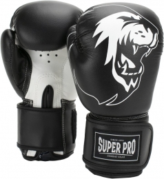 SuperProCombatGearTalentKickBokshandschoenen-ZwartWit-4oz