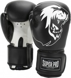 SuperProCombatGearTalentKickBokshandschoenen-ZwartWit-8oz