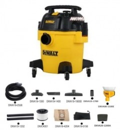 DeWALTDXV20PBStofzuigerInclFilterzakkenEnDustCollector-NatDroog-1050W-20L