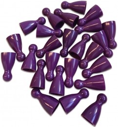 PlasticSpelPionnen12x24mmPaars100stuks