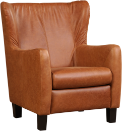 CognaclerenlandelijkeoorfauteuilHug-poothoutbruin-VintageLeerCognaccognacleer