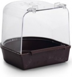 BadhuisjeRond-Vogelbad-BruinWit-Groot-13x13x13cm