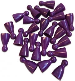 PlasticSpelPionnen12x24mmPaars100stuks