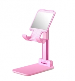 TelefoonenTabletHouder-Ergonomischdesign-SmartphonestandaardvoorBureauofTafel-OpvouwbaarenVerstelbaar-Roze