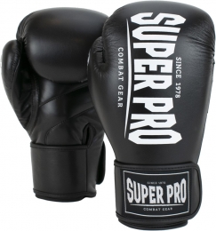 SuperProCombatGearChampKickBokshandschoenen-ZwartWit-16oz