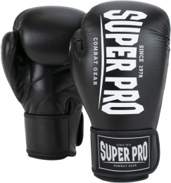 SuperProCombatGearChampKickBokshandschoenen-ZwartWit-16oz