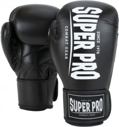 SuperProCombatGearChampKickBokshandschoenen-ZwartWit-10oz