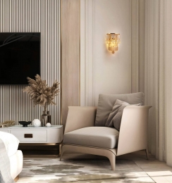 SearchlightEmpirewandlampmessingamberkristalglasstaalIP44