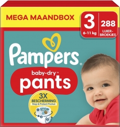 Pampers-BabyDryPants-Maat3-MegaMaandbox-288luierbroekjes