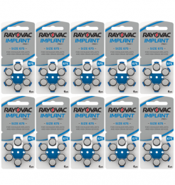 RayovacHoorbatterij675BLAUWCochlearImplantProPlus60stuks