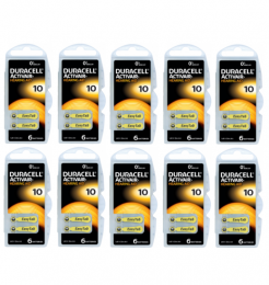 DuracellHoorapparaatbatterijDA10geel60stuks