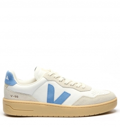 VEJA-V-90sneakersWhiteAquaNaturelLeerUnisex