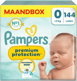 Pampers-PremiumProtection-Maat0-Maandbox-144luiers-Prematureluiers