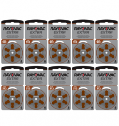 RayovacHoorapparaatbatterij312AUbruin60stuks