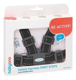 BabyOnoFirstStepsZwartKinderstoelTuigjemetLooplijn