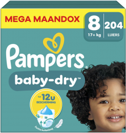 Pampers-BabyDry-Maat8-MegaMaandbox-204Stuks-17KG