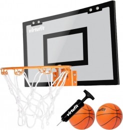 VirtuFitProMiniBasketbalbordmet2BallenenPomp-Zwart